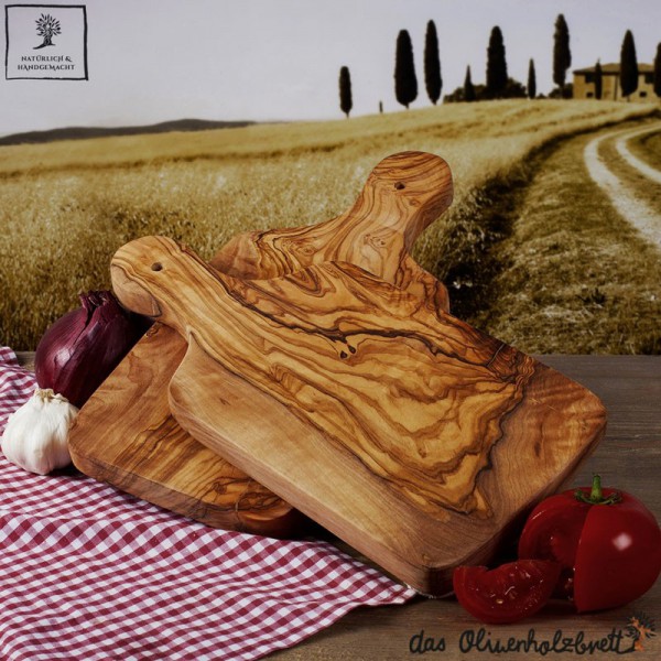 Set of 3 Cutting Boards With Handles, Herb Boards, Made From Olive