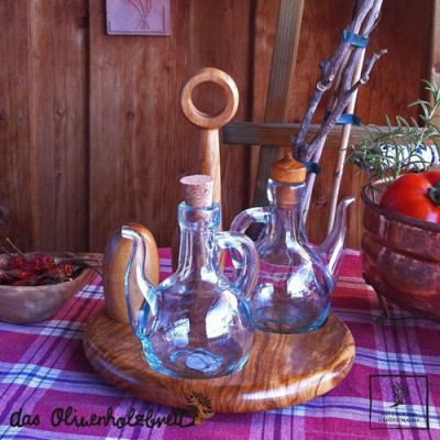 cruet stand out of olivewood