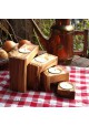 Set of 4 tealight holders olive wood