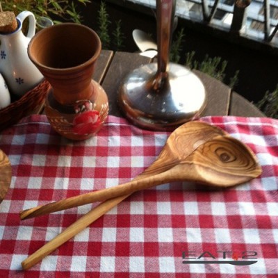 Olive Wood Utensil Holder with 4 Utensils – Set of 5 – UNIQUE-TOUCHES®