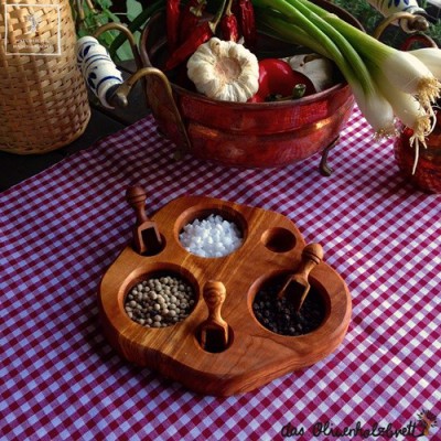 salt and pepper dish olive wood