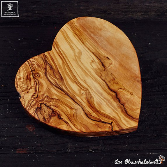 olive wood board heart shaped