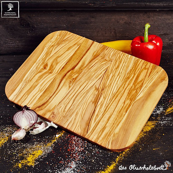 Classic Rectangular Olive Wood Cutting Board-35cm-Cooking-Tray