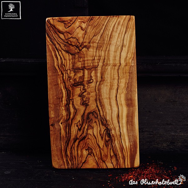 Large cutting board olive wood out of one solid piece, rectangular