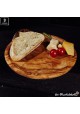 round wooden dish for dinner