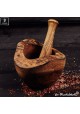 mortar and pestle rustic style