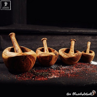 Greece Olive Wood Mortar & Pestle