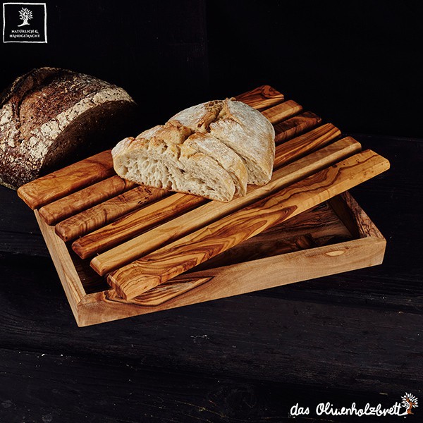 Bread Board and Bread Knife Gift Set - Handmade olive wood cutting