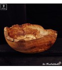 olive wood bowl with a natural edge, rustic