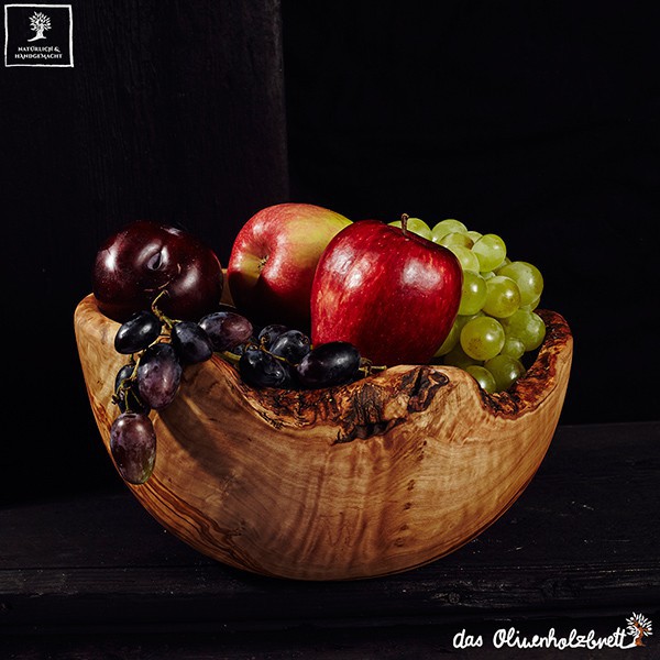 11x4'' Fruit and Baguette Bowl Olive Wood Boat Bowl 