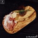 Cutting board individual form and shape for serving cheese and ham