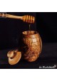 Honey pot with beautiful olive wood 
