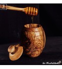 olive wood Honey pot inclusive honey dipper