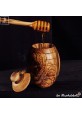 olive wood Honey pot inclusive honey dipper
