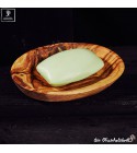 olive wood soap dish oval, inclusive holder and soap 100g