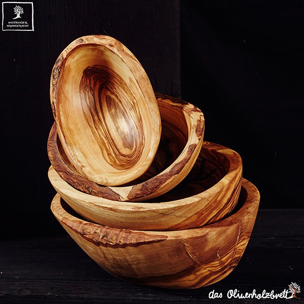 From The Earth Fair Trade & Handmade Rectangular Olive Wood Natural Bark Bowl 