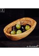 small olive wood bowl oval with natural edge