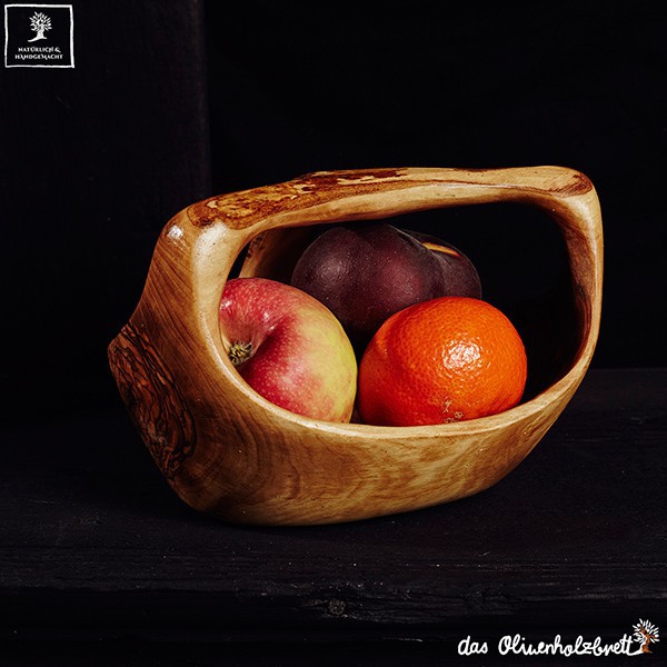 Big fruit basket made of olive wood