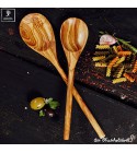 set of 2 classic spoons olive wood