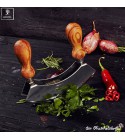Herb cutter with olive wood handle