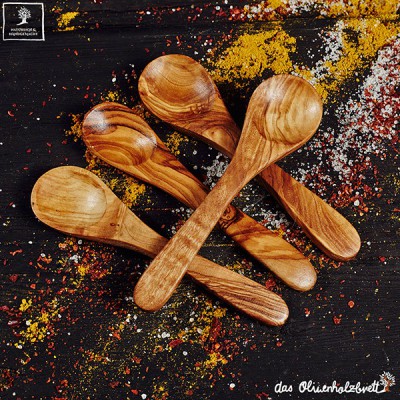 Olive Wood Utensil Holder with 4 Utensils – Set of 5 – UNIQUE-TOUCHES®