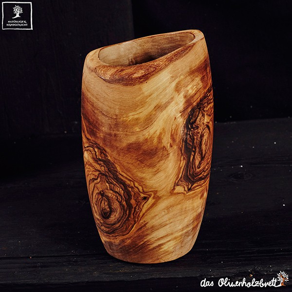 Olive Wood Utensils Holder - Forest Decor