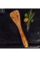 Spatula with holes , olive wood