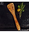 Spatula with holes , olive wood