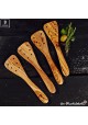 Spatula with holes , olive wood
