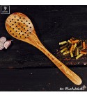 cooking spoon, strainer , olive wood