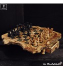 olive wood chess board with drawer