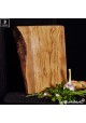 Chopping board olive wood, rectangular one side natural